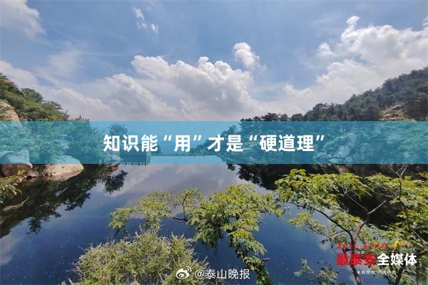 知识能“用”才是“硬道理”