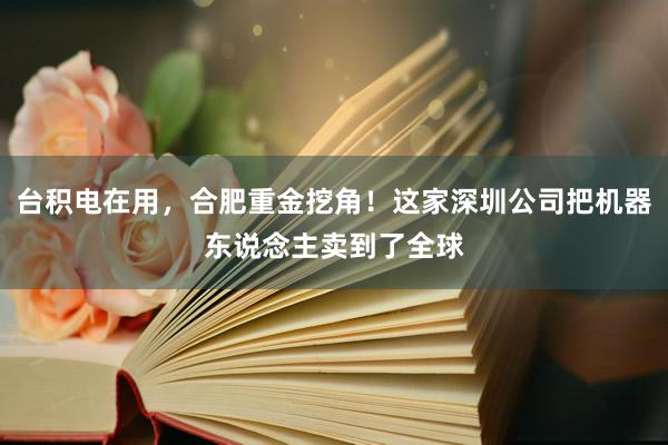 台积电在用，合肥重金挖角！这家深圳公司把机器东说念主卖到了全球
