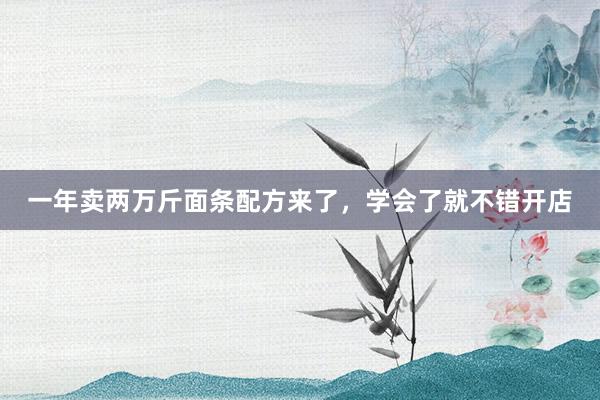 一年卖两万斤面条配方来了，学会了就不错开店